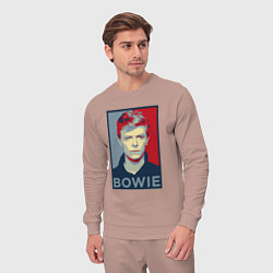 Костюм хлопковый мужской Bowie Poster, цвет: пыльно-розовый — фото 2