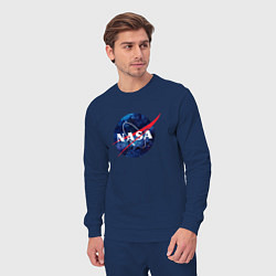 Костюм хлопковый мужской NASA: Cosmic Logo, цвет: тёмно-синий — фото 2