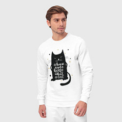 Костюм хлопковый мужской Black Cat, цвет: белый — фото 2