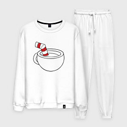 Костюм хлопковый мужской Red Cuphead, цвет: белый