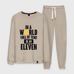 Костюм хлопковый мужской Be A Eleven, цвет: миндальный