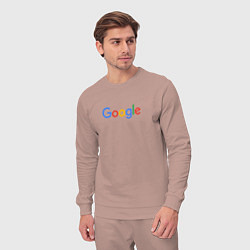 Костюм хлопковый мужской Google, цвет: пыльно-розовый — фото 2