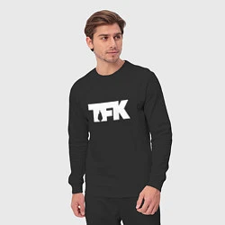 Костюм хлопковый мужской TFK: White Logo, цвет: черный — фото 2