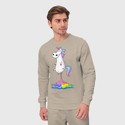 Костюм хлопковый мужской Взлет единорога, цвет: миндальный — фото 2