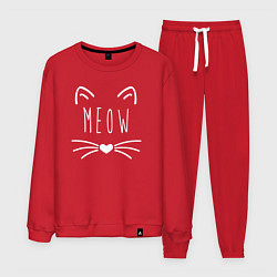 Костюм хлопковый мужской Meow, цвет: красный