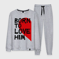 Костюм хлопковый мужской Born to love him, цвет: меланж