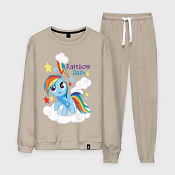 Костюм хлопковый мужской Rainbow Dash, цвет: миндальный