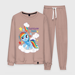 Костюм хлопковый мужской Rainbow Dash, цвет: пыльно-розовый