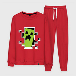 Костюм хлопковый мужской Crash Minecraft, цвет: красный