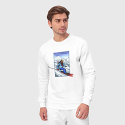 Костюм хлопковый мужской Лыжный Спорт, цвет: белый — фото 2