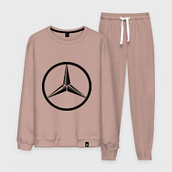 Костюм хлопковый мужской Mercedes-Benz logo, цвет: пыльно-розовый