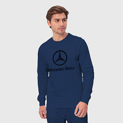 Костюм хлопковый мужской Logo Mercedes-Benz, цвет: тёмно-синий — фото 2