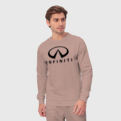 Костюм хлопковый мужской Infiniti logo, цвет: пыльно-розовый — фото 2