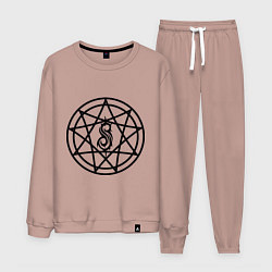 Костюм хлопковый мужской Slipknot Pentagram, цвет: пыльно-розовый