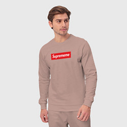 Костюм хлопковый мужской Suprememe, цвет: пыльно-розовый — фото 2