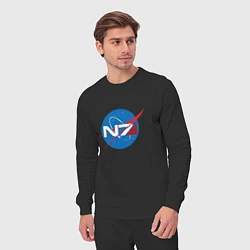 Костюм хлопковый мужской NASA N7, цвет: черный — фото 2