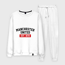 Костюм хлопковый мужской FC Manchester United Est. 1878, цвет: белый