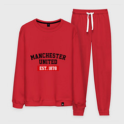 Костюм хлопковый мужской FC Manchester United Est. 1878, цвет: красный