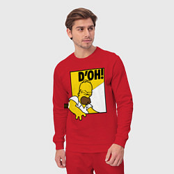 Костюм хлопковый мужской Homer D'OH!, цвет: красный — фото 2