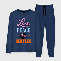 Костюм хлопковый мужской Love peace the Beatles, цвет: тёмно-синий