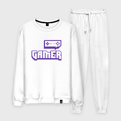 Костюм хлопковый мужской Twitch Gamer, цвет: белый