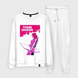 Костюм хлопковый мужской Tomb Raider: Pink Style, цвет: белый