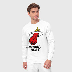 Костюм хлопковый мужской Miami Heat-logo, цвет: белый — фото 2