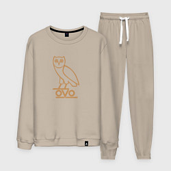 Костюм хлопковый мужской OVO Owl, цвет: миндальный