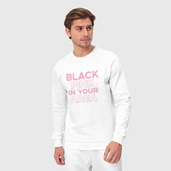 Костюм хлопковый мужской Black Pink in youe area, цвет: белый — фото 2