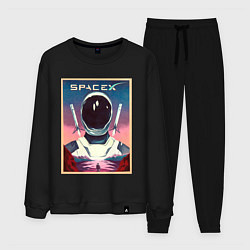 Костюм хлопковый мужской SpaceX: Astronaut, цвет: черный