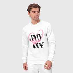 Костюм хлопковый мужской Faith Love Hope, цвет: белый — фото 2