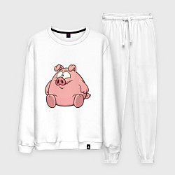 Костюм хлопковый мужской Свинка, цвет: белый