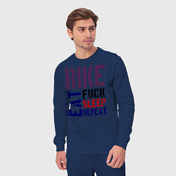 Костюм хлопковый мужской Bike eat sleep repeat, цвет: тёмно-синий — фото 2