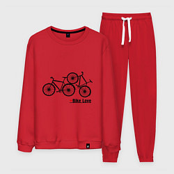 Костюм хлопковый мужской Bike Love, цвет: красный