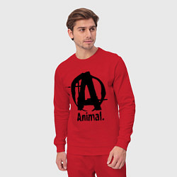 Костюм хлопковый мужской Animal Logo, цвет: красный — фото 2