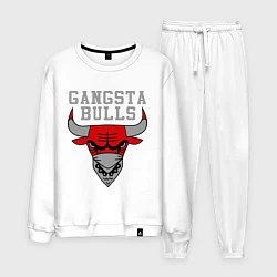 Костюм хлопковый мужской Gangsta Bulls, цвет: белый