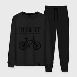 Костюм хлопковый мужской Lets bike it, цвет: черный