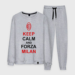 Костюм хлопковый мужской Keep Calm & Forza Milan, цвет: меланж