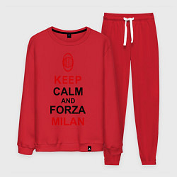 Костюм хлопковый мужской Keep Calm & Forza Milan, цвет: красный