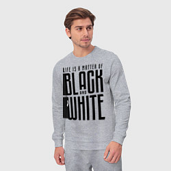 Костюм хлопковый мужской Juventus: Black & White, цвет: меланж — фото 2