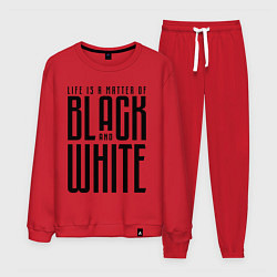 Костюм хлопковый мужской Juventus: Black & White, цвет: красный