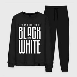 Костюм хлопковый мужской Juventus: Black & White, цвет: черный
