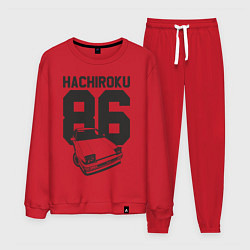Костюм хлопковый мужской Toyota AE86 Hachiroku, цвет: красный