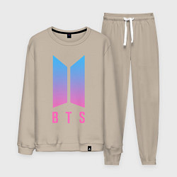 Костюм хлопковый мужской BTS: Neon V, цвет: миндальный