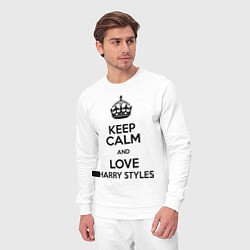 Костюм хлопковый мужской Keep Calm & Love Harry Styles, цвет: белый — фото 2