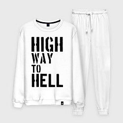 Костюм хлопковый мужской High way to hell, цвет: белый