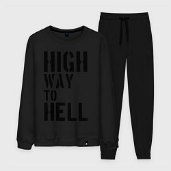 Костюм хлопковый мужской High way to hell, цвет: черный