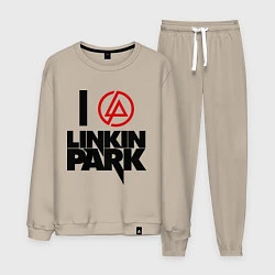 Костюм хлопковый мужской I love Linkin Park, цвет: миндальный