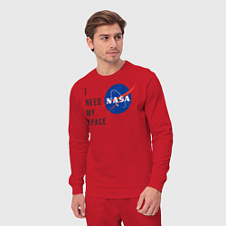 Костюм хлопковый мужской Nasa i need my space, цвет: красный — фото 2