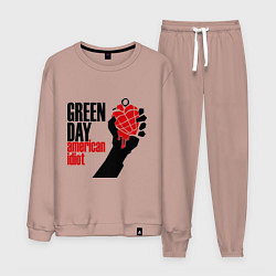 Костюм хлопковый мужской Green Day: American idiot, цвет: пыльно-розовый